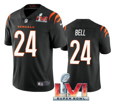 Nike Bengals 24 Vonn Bell Black 2022 Super Bowl LVI Vapor Limited Jersey Nike Bengals 24 Vonn Bell Black 2022 Super Bowl LVI Vapor Limited Jersey