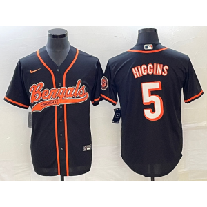 Nike Bengals 5 Tee Higgins Black Baseball Vapor Limited Men Jersey