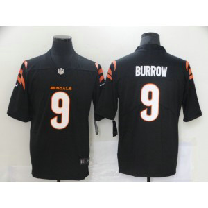 Nike Bengals 9 Joe Burrow 2021 New Black Vapor Limited Men Jersey Nike Bengals 9 Joe Burrow 2021 New Black Vapor Limited Men Jersey