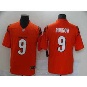 Nike Bengals 9 Joe Burrow 2021 New Orange Vapor Limited Men Jersey Nike Bengals 9 Joe Burrow 2021 New Orange Vapor Limited Men Jersey