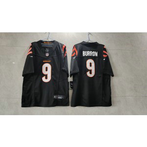 Nike Bengals 9 Joe Burrow Black 2023 F.U.S.E Vapor Limited Men Jersey
