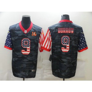 Nike Bengals 9 Joe Burrow Black Camo USA Flag Limited Men Jersey Nike Bengals 9 Joe Burrow Black Camo USA Flag Limited Men Jersey
