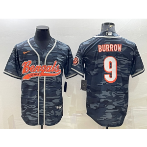 Nike Bengals 9 Joe Burrow Black Camo Vapor Baseball Limited Men Jersey Nike Bengals 9 Joe Burrow Black Camo Vapor Baseball Limited Men Jersey