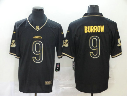 Nike Bengals 9 Joe Burrow Black Gold Vapor Untouchable Limited Jersey Nike Bengals 9 Joe Burrow Black Gold Vapor Untouchable Limited Jersey