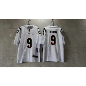 Nike Bengals 9 Joe Burrow White 2023 F.U.S.E Vapor Limited Men Jersey