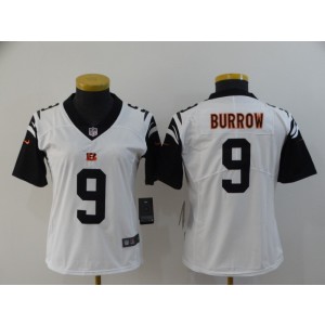 Nike Bengals 9 Joe Burrow White Color Rush Limited Women Jersey Nike Bengals 9 Joe Burrow White Color Rush Limited Women Jersey