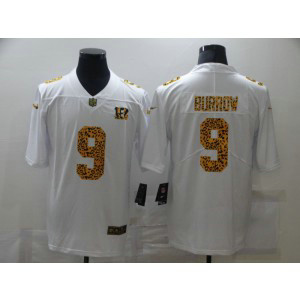 Nike Bengals 9 Joe Burrow White Leopard Vapor Limited Men Jersey Nike Bengals 9 Joe Burrow White Leopard Vapor Limited Men Jersey