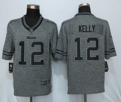 Nike Bills 12 Jim Kelly Gray Gridiron Gray Limited Jersey Nike Bills 12 Jim Kelly Gray Gridiron Gray Limited Jersey
