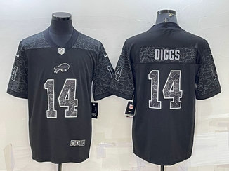 Nike Bills 14 Stefon Diggs Black RFLCTV Limited Jersey