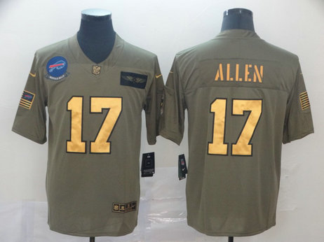 Nike Bills 17 Josh Allen 2019 Olive Gold Salute To Service Limited Jersey Nike Bills 17 Josh Allen 2019 Olive Gold Salute To Service Limited Jersey