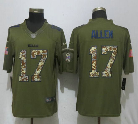 Nike Bills 17 Josh Allen Army Green Salute To Service Limited Jersey Nike Bills 17 Josh Allen Army Green Salute To Service Limited Jersey