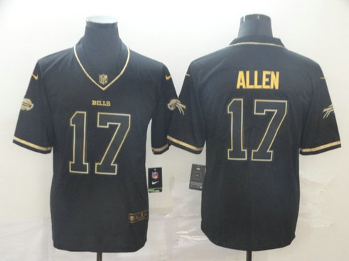 Nike Bills 17 Josh Allen Black Gold Throwback Vapor Untouchable Limited Jersey Nike Bills 17 Josh Allen Black Gold Throwback Vapor Untouchable Limited Jersey