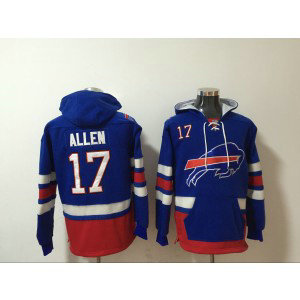 Nike Bills 17 Josh Allen Blue Hoodie Sweatshirt Nike Bills 17 Josh Allen Blue Hoodie Sweatshirt