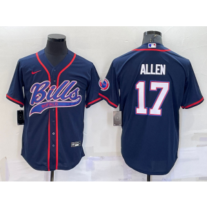 Nike Bills 17 Josh Allen Navy Vapor Baseball Limited Men Jersey
