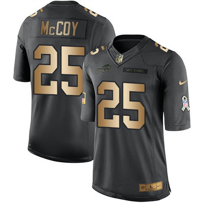 Nike Bills 25 LeSean McCoy Anthracite Gold Salute To Service Limited Jersey