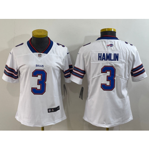 Nike Bills 3 Damar Hamlin White Vapor Untouchable Limited Women Jerse