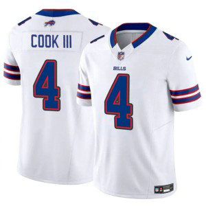 Nike Bills 4 James Cook III White 2025 F.U.S.E. Vapor Limited Men Jersey