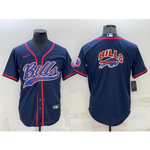 Nike Bills Blank Navy Vapor Baseball Logo Limited Men Jersey