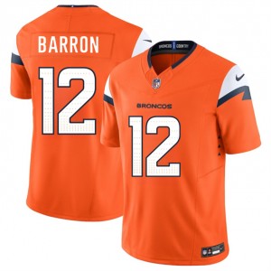 Nike Broncos 12 Jahdae Barron Orange 2025 Draft F.U.S.E. Vapor Limited Men Jersey