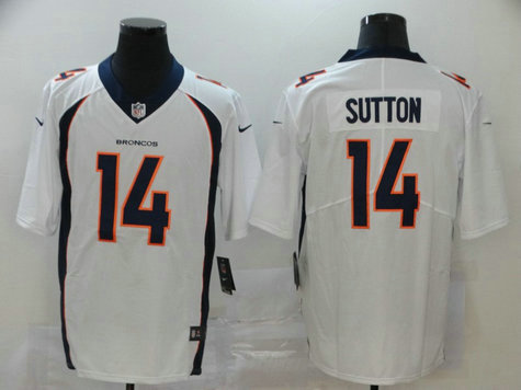 Nike Broncos 14 Courtland Sutton White Vapor Untouchable Limited Jersey