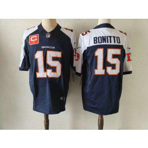 Nike Broncos 15 Bonitto Thanksgiving Day Blue F.U.S.E. Vapor Limited Men Jersey with C Patch