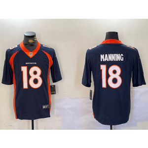 Nike Broncos 18 Peyton Manning Blue Vapor Limited Men Jersey