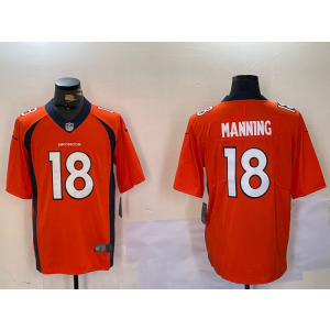 Nike Broncos 18 Peyton Manning Orange Vapor Limited Men Jersey