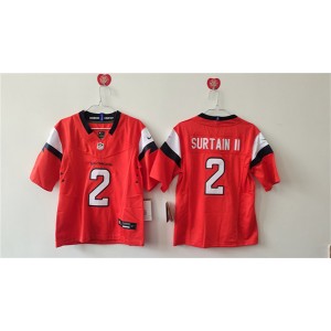 Nike Broncos 2 Pat Surtain II Orange F.U.S.E. Vapor Limited Women Jersey(Run Small)