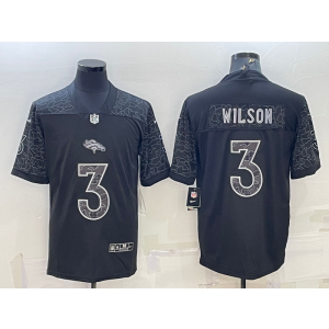 Nike Broncos 3 Russell Wilson Black Reflective Vapor Limited Men Jersey