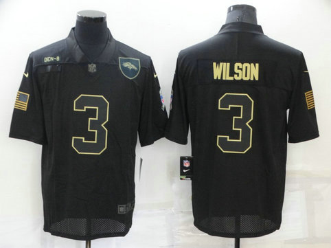 Nike Broncos 3 Russell Wilson Black Salute To Service Limited Jersey