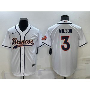Nike Broncos 3 Russell Wilson White Vapor Baseball Limited Men Jersey