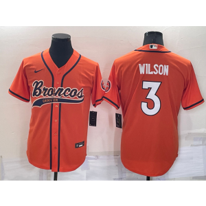 Nike Broncos 3 WILSON Orange Vapor Baseball Limited Men Jersey