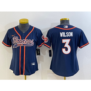 Nike Broncos 3 Wilson Blue Vapor Baseball Limited Women Jersey Nike Broncos 3 Wilson Blue Vapor Baseball Limited Women Jersey