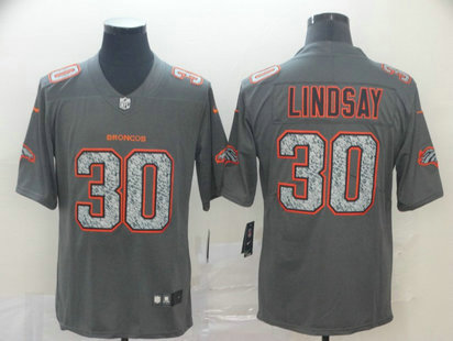 Nike Broncos 30 Phillip Lindsay Gray Camo Vapor Untouchable Limited Jersey