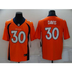 Nike Broncos 30 Terrell Davis Orange Vapor Untouchable Limited Men Jersey