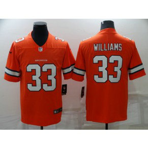 Nike Broncos 33 Javonte Williams Orange Color Rush Limited Men Jersey