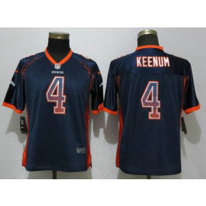 Nike Broncos 4 Case Keenum Navy Drift Fashion Women Jersey