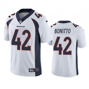Nike Broncos 42 Nik Bonitto White Vapor Untouchable Limited Men Jersey