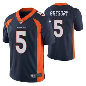 Nike Broncos 5 Randy Gregory Navy Vapor Untouchable Limited Men Jersey
