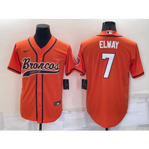 Nike Broncos 7 Elway Orange Vapor Baseball Limited Men Jersey