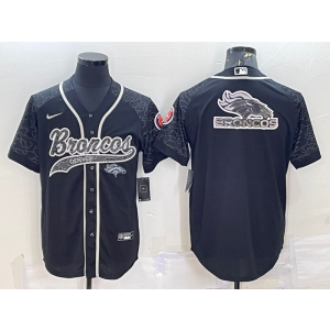 Nike Broncos Blank Black Vapor Baseball Logo Limited Men Jersey