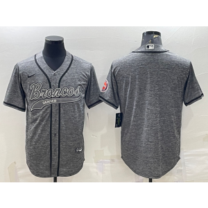 Nike Broncos Blank Grey Vapor Baseball Limited Men Jersey