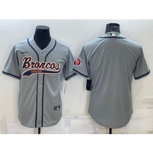 Nike Broncos Blank Grey Vapor Baseball Limited Men Jersey
