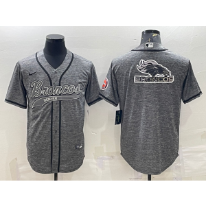 Nike Broncos Blank Grey Vapor Baseball Logo Limited Men Jersey