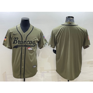 Nike Broncos Blank Olive 2022 Salute To Service Baseball Limited Men Jersey