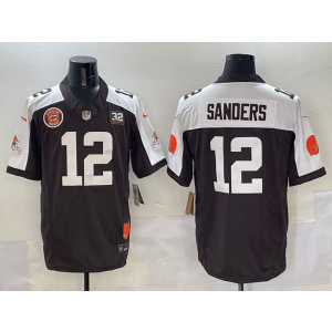 Nike Browns 12 Shedeur Sanders Brown Thanksgiving F.U.S.E. Vapor Limited Men Jersey Nike Browns 12 Shedeur Sanders Brown Thanksgiving F.U.S.E. Vapor Limited Men Jersey