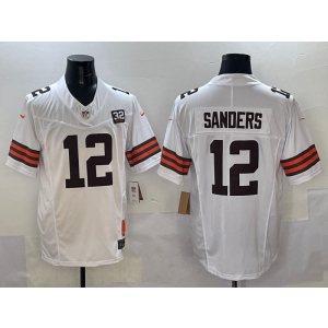 Nike Browns 12 Shedeur Sanders White 2025 Draft F.U.S.E. Vapor Limited Men Jersey with patch Nike Browns 12 Shedeur Sanders White 2025 Draft F.U.S.E. Vapor Limited Men Jersey with patch