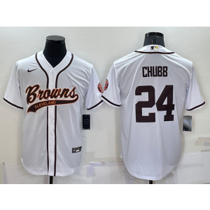 Nike Browns 24 Nick Chubb Brown White Vapor Baseball Limited Men Jersey Nike Browns 24 Nick Chubb Brown White Vapor Baseball Limited Men Jersey