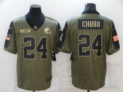 Nike Browns 24 Nick Chubb Olive 2021 Salute To Service Limited Jersey Nike Browns 24 Nick Chubb Olive 2021 Salute To Service Limited Jersey