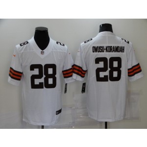 Nike Browns 28 Jeremiah Owusu-Koramoah 2021 Draft White Vapor Limited Men Jersey Nike Browns 28 Jeremiah Owusu-Koramoah 2021 Draft White Vapor Limited Men Jersey